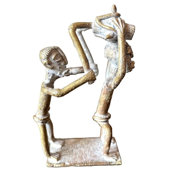 Other - Vintage African Akan Ashanti Brass Gold Weight Figural Tableau Drummers